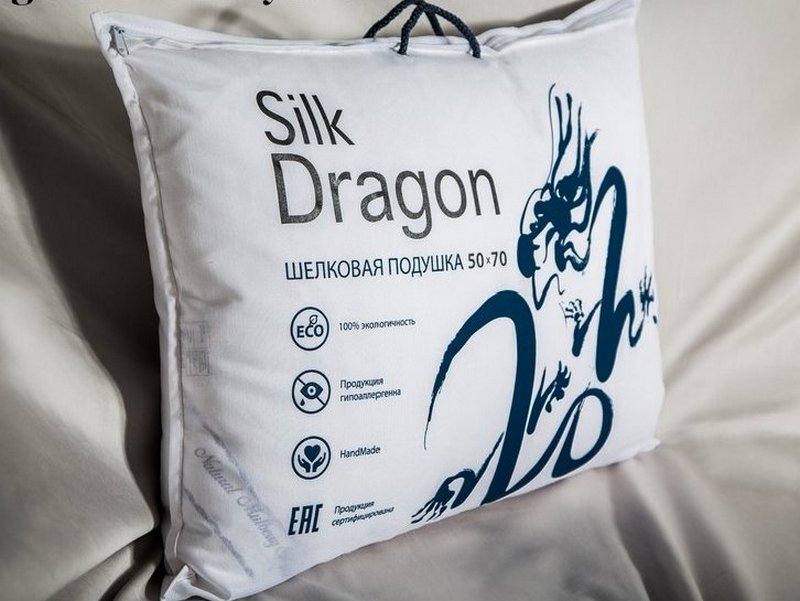 картинка Подушка Silk Dragon Premium шелковая высокая плюс 50x70 