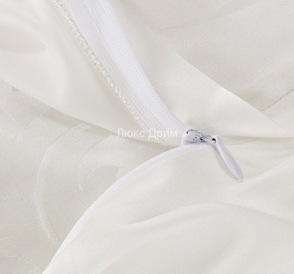 Комплект шелковый Luxe Dream Монпелье 0616 E белый жемчужный жаккард Евро