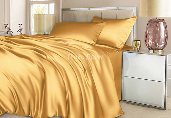 Комплект шелковый Luxe Dream Золотой tg 014 Gold Евро