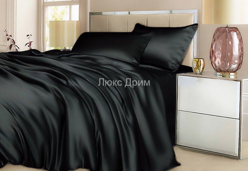 Комплект шелковый Luxe Dream Черный 0905 EM Black Евро-макси