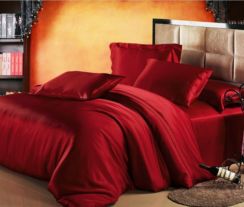 Комплект шелковый Luxe Dream Бордовый 0107 F сатин Дуэт Семейное